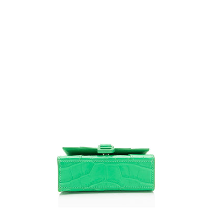 Luxury Balenciaga Trending 2025 Shiny Croc Embossed Calfskin Hourglass Super Nano Top Handle (SHF-c6OAtN)