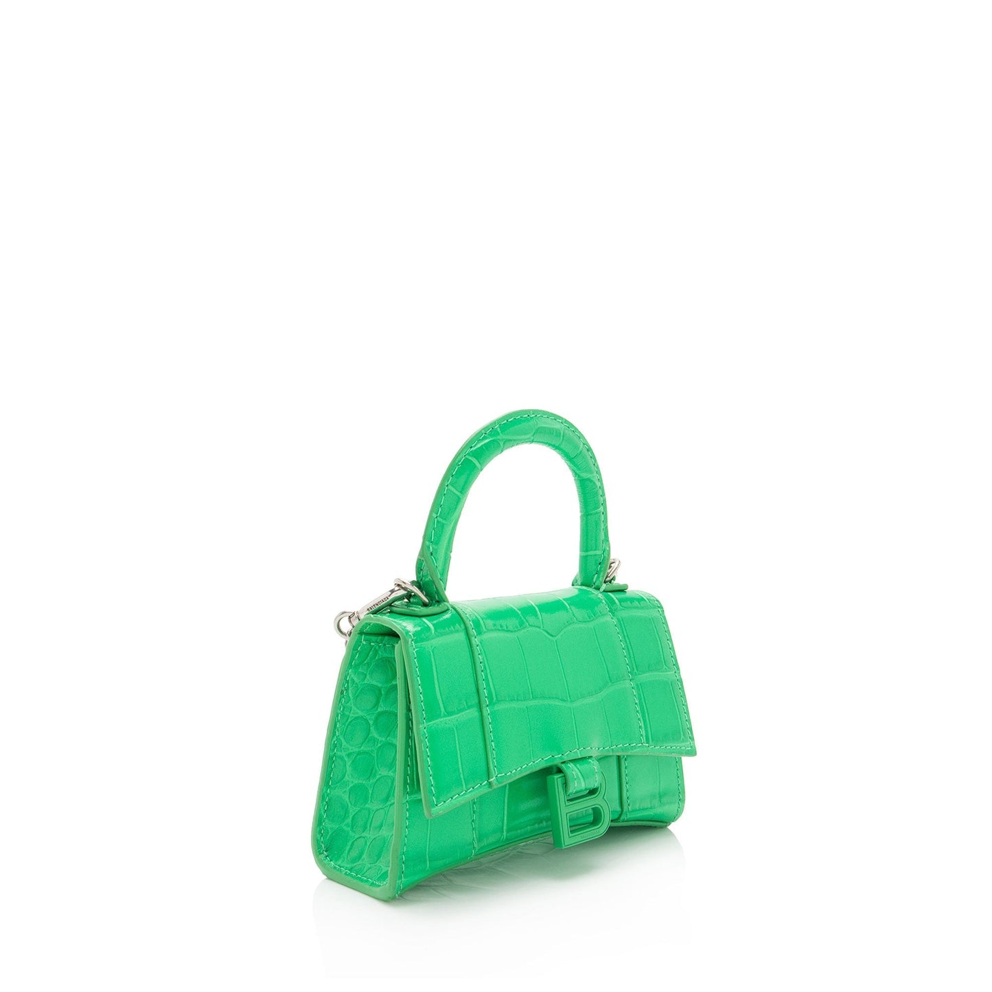 Luxury Balenciaga Trending 2025 Shiny Croc Embossed Calfskin Hourglass Super Nano Top Handle (SHF-c6OAtN)
