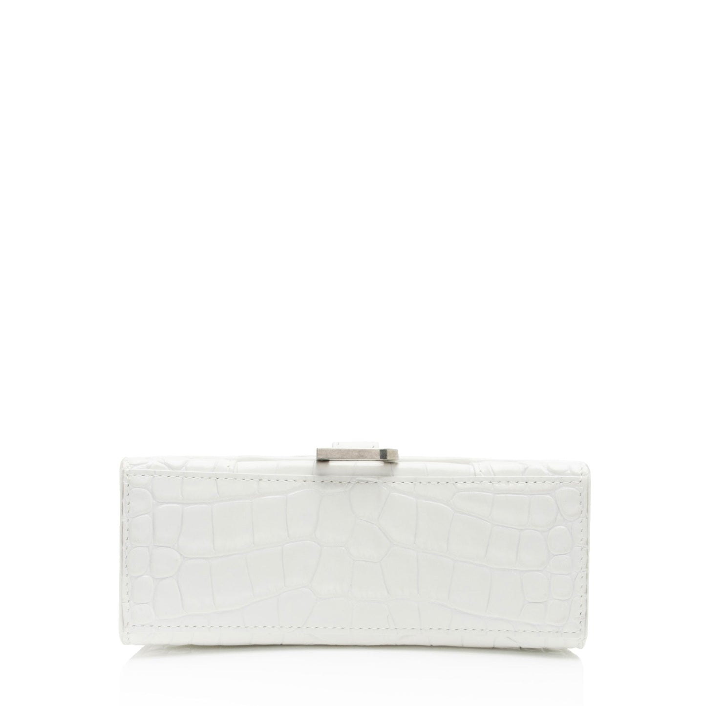 Luxury Balenciaga Trending 2025 Shiny Croc Embossed Calfskin Hourglass XS Top Handle (SHF-phP4Bs)