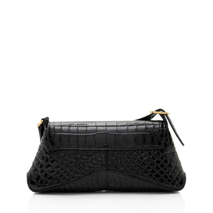 Luxury Balenciaga Trending 2025 Shiny Croc Embossed Calfskin XX Small Flap Bag (SHF-HmNLTl)
