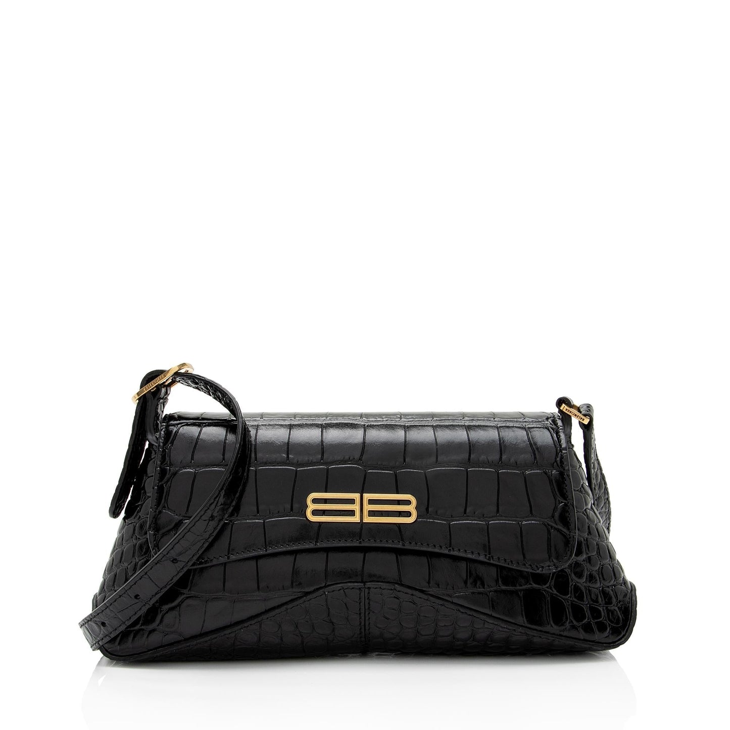 Luxury Balenciaga Trending 2025 Shiny Croc Embossed Calfskin XX Small Flap Bag (SHF-HmNLTl)