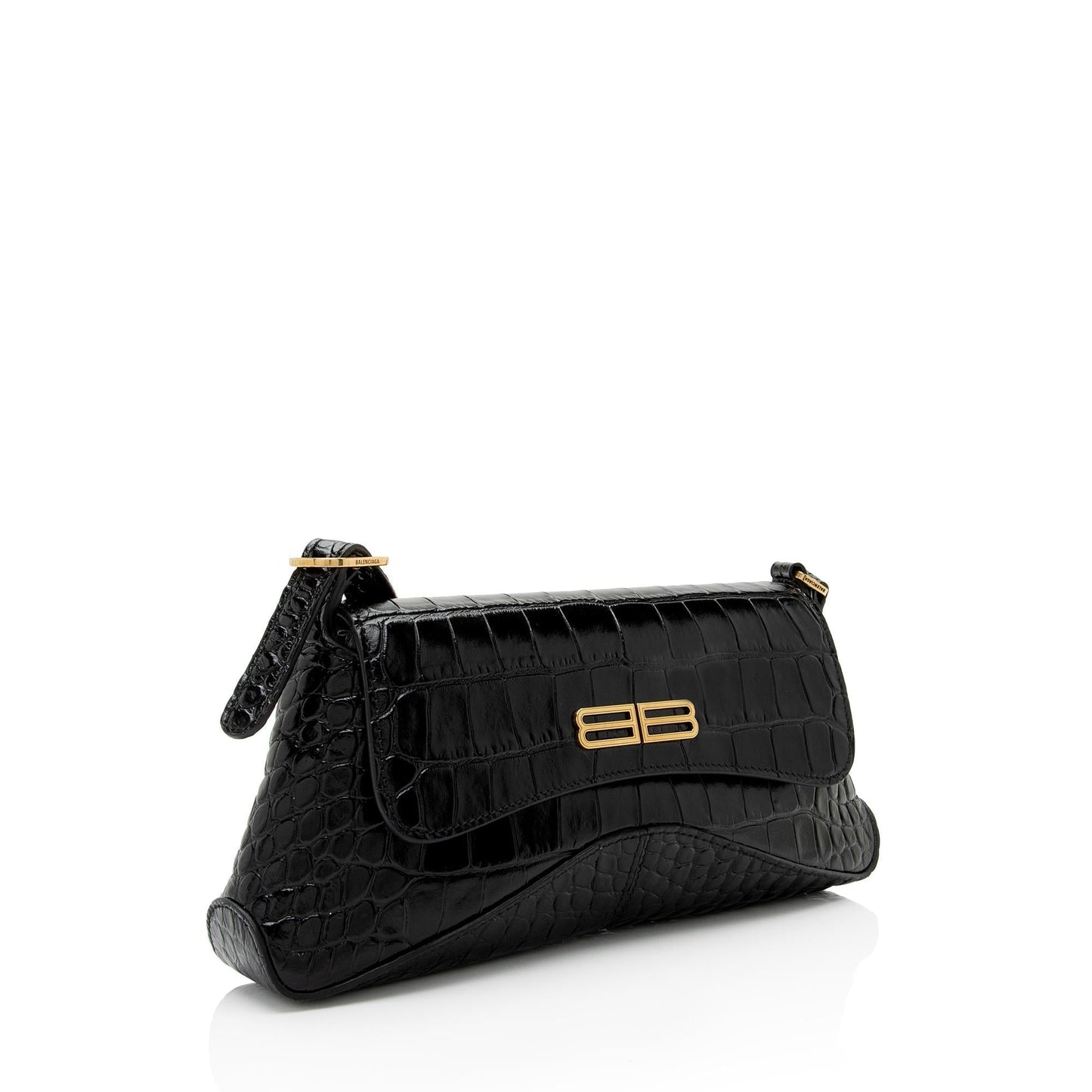 Luxury Balenciaga Trending 2025 Shiny Croc Embossed Calfskin XX Small Flap Bag (SHF-HmNLTl)