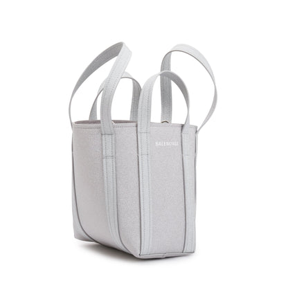 Balenciaga Silver Sparkling Fabric Everyday XS North-South Tote