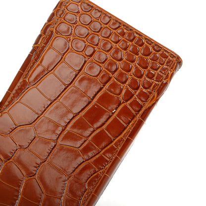 Balenciaga Small Brown Croc-Embossed Hourglass Top Handle Bag