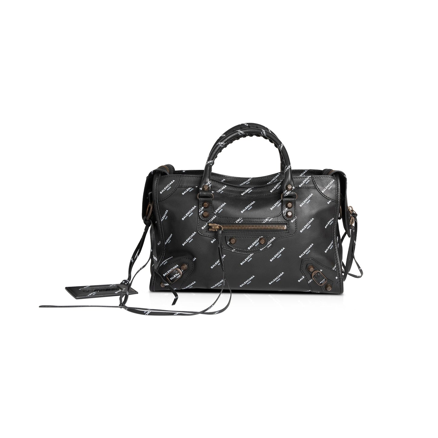 Balenciaga Small Motocross Classic Logo City Bag