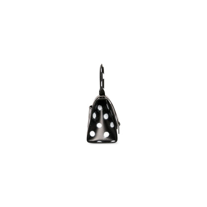 BALENCIAGA HOURGLASS SMALL HANDBAG SPRAYED POLKA DOTS PRINTED