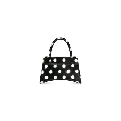 BALENCIAGA HOURGLASS SMALL HANDBAG SPRAYED POLKA DOTS PRINTED