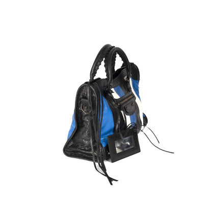 Balenciaga Striped Motocross Classic City Bag