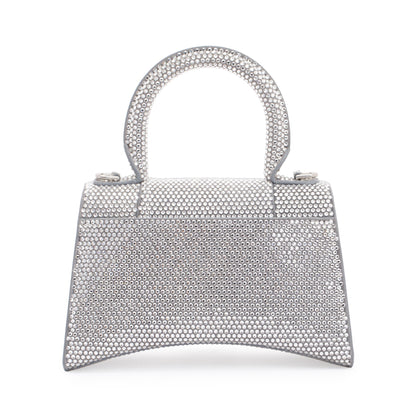 Balenciaga Suede Rhinestone Hourglass XS Top Handle Bag