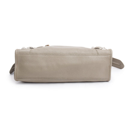 Balenciaga Taupe Chevre Leather Small Metallic Edge City Bag