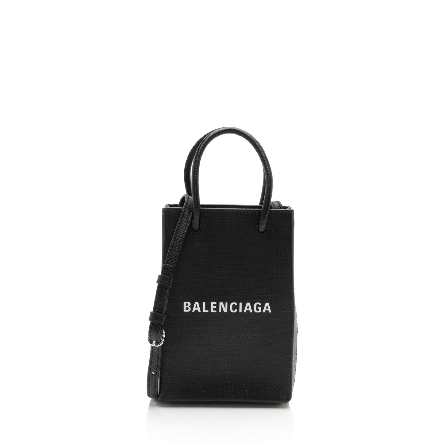 Luxury Balenciaga Trending 2025 Textured Calfskin Phone Holder Crossbody (SHF-vPnMbh)