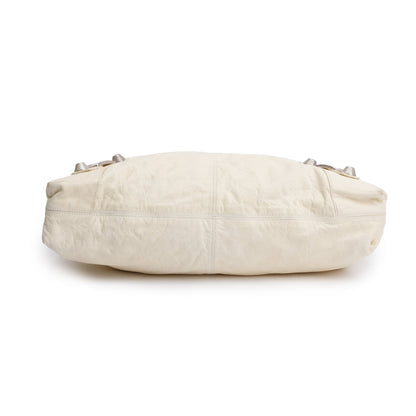 Balenciaga White Agneau Leather Giant 21 Brief Tote