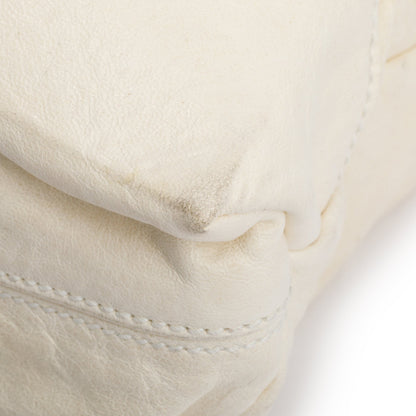 Balenciaga White Agneau Leather Giant 21 Brief Tote