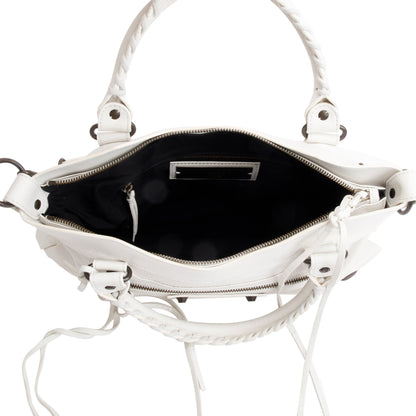 Balenciaga White Arena Leather Motocross Classic First Bag