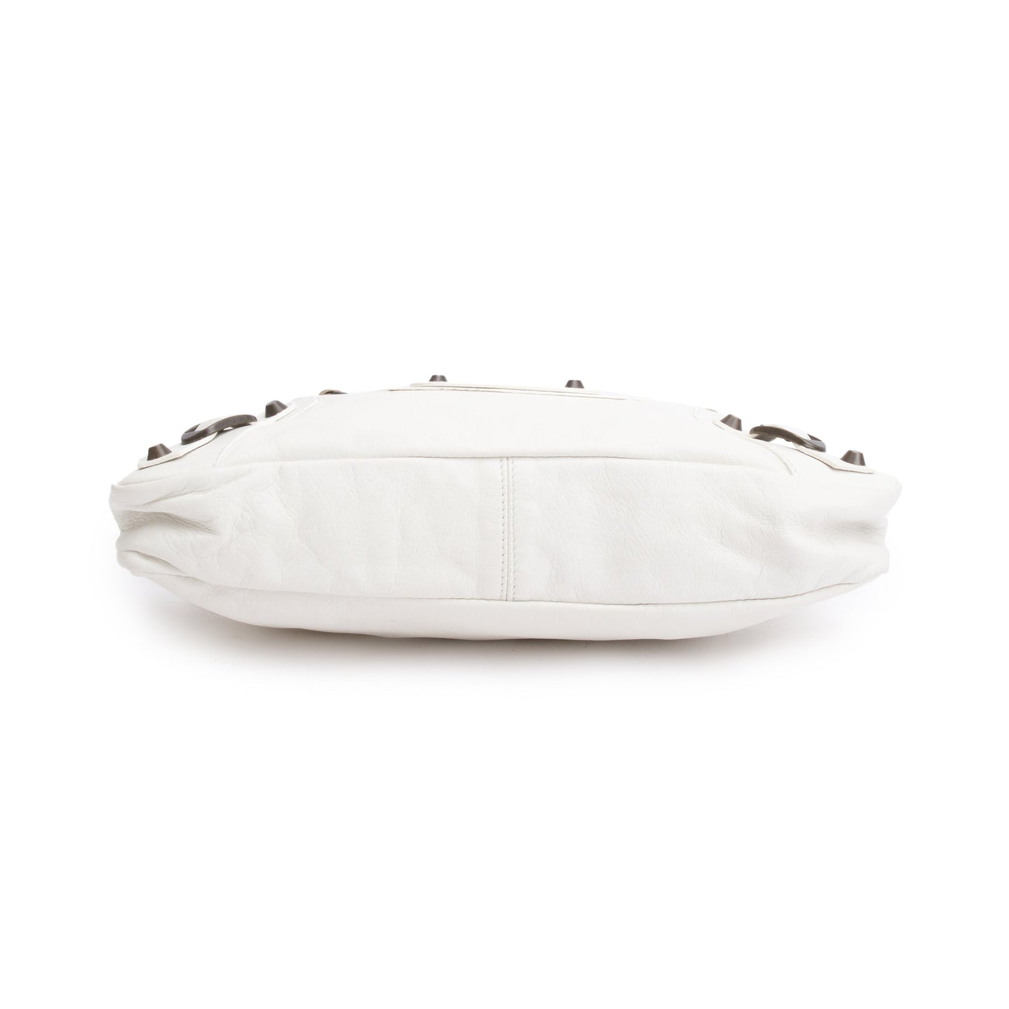 Balenciaga White Arena Leather Motocross Classic First Bag