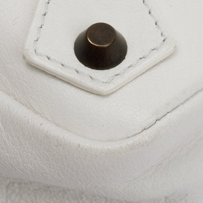 Balenciaga White Arena Leather Motocross Classic First Bag