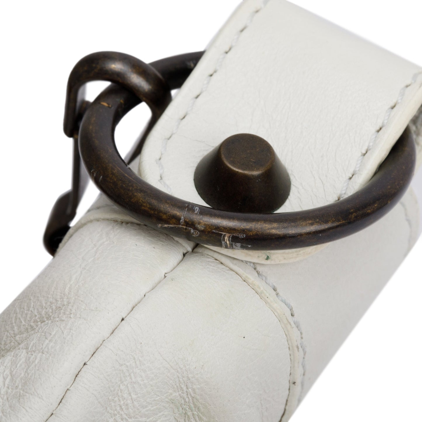 Balenciaga White Arena Leather Motocross Classic First Bag