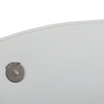 Balenciaga White Calfskin Leather BB Wallet on Chain