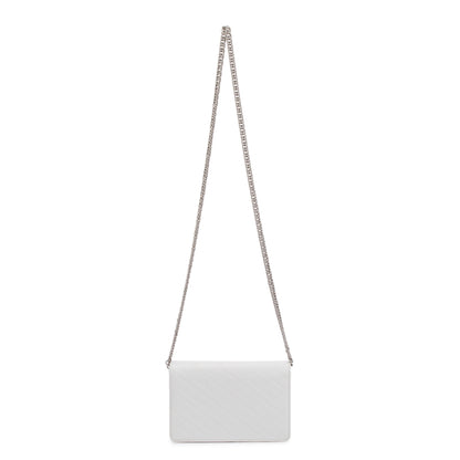 Balenciaga White Calfskin Leather BB Wallet on Chain