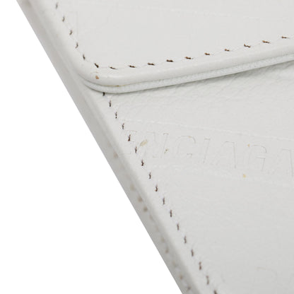 Balenciaga White Calfskin Leather BB Wallet on Chain