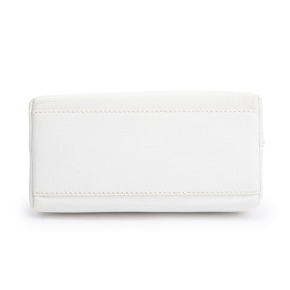 Balenciaga White Calfskin Leather XXS Logo Leather Shopping Tote