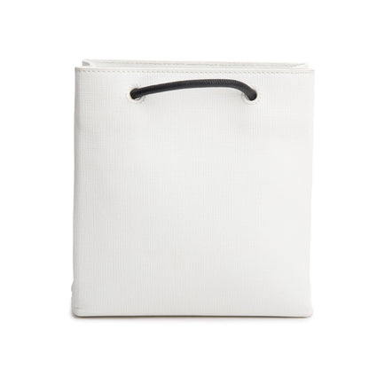 Balenciaga White Calfskin Leather XXS Logo Leather Shopping Tote