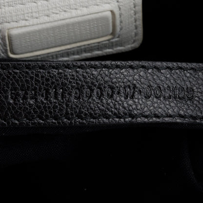 Balenciaga White Calfskin Leather XXS Logo Leather Shopping Tote