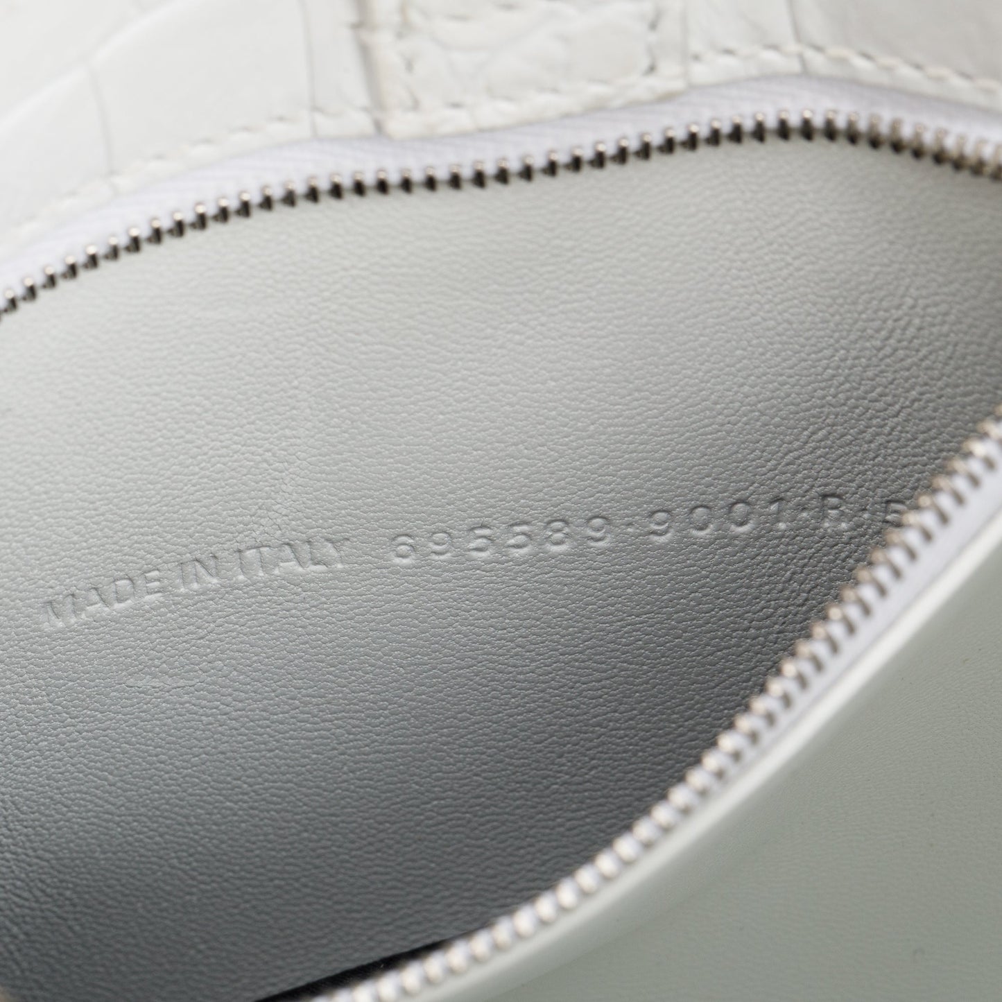 Balenciaga White Croc-Embossed Leather Xx Small Hobo Bag