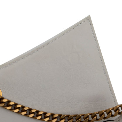 Balenciaga White Crocodile Embossed Hourglass Wallet on Chain