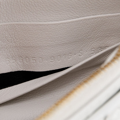 Balenciaga White Crocodile Embossed Hourglass Wallet on Chain