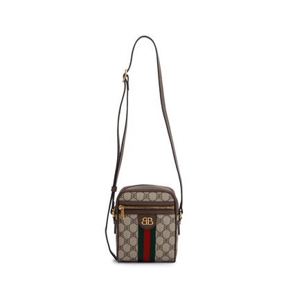 Balenciaga X Gucci The Hacker Project BB Supreme Canvas Web Mini Crossbody Bag
