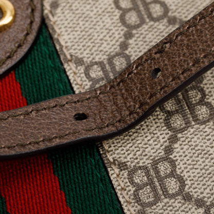 Balenciaga X Gucci The Hacker Project BB Supreme Canvas Web Mini Crossbody Bag