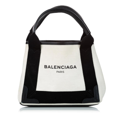 Luxury Balenciaga Trending 2025 XS Navy Cabas Canvas Satchel (SHG-30718)