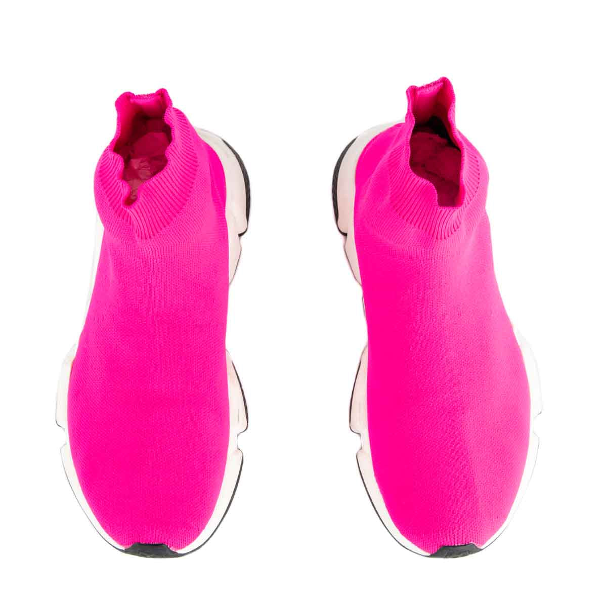 Luxury Balenciaga Trending 2025 Neon Pink BB Sock Sneakers Size US 8 | EU 38