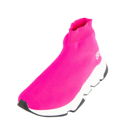 Luxury Balenciaga Trending 2025 Neon Pink BB Sock Sneakers Size US 8 | EU 38