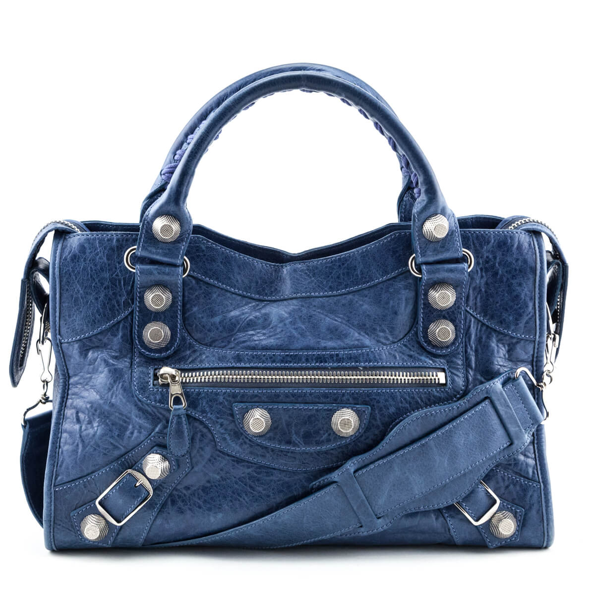 Luxury Balenciaga Trending 2025 Ocean Goatskin Giant 21 Silver City Bag