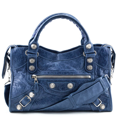 Luxury Balenciaga Trending 2025 Ocean Goatskin Giant 21 Silver City Bag