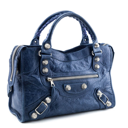 Luxury Balenciaga Trending 2025 Ocean Goatskin Giant 21 Silver City Bag