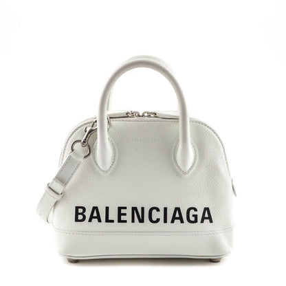 Luxury Balenciaga Trending 2025 White Grained Calfskin XXS Ville Top Handle Bag