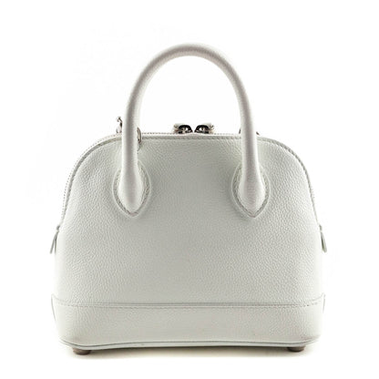 Luxury Balenciaga Trending 2025 White Grained Calfskin XXS Ville Top Handle Bag