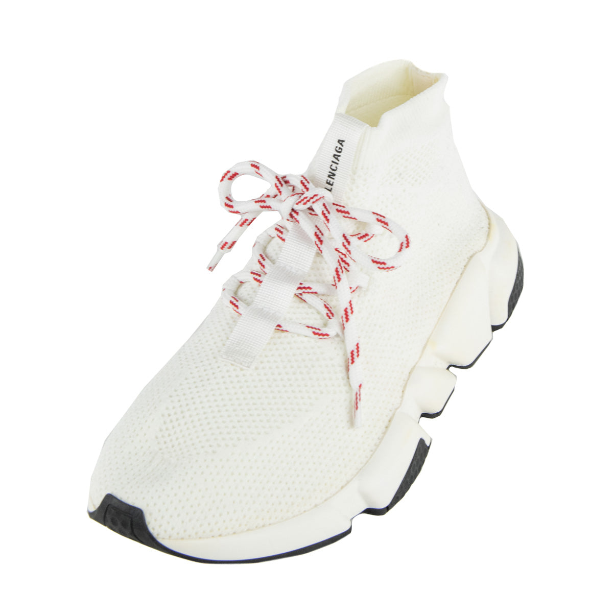Luxury Balenciaga Trending 2025 White Lace Up Speed Trainer Sock Sneakers Size US 9 | EU 39