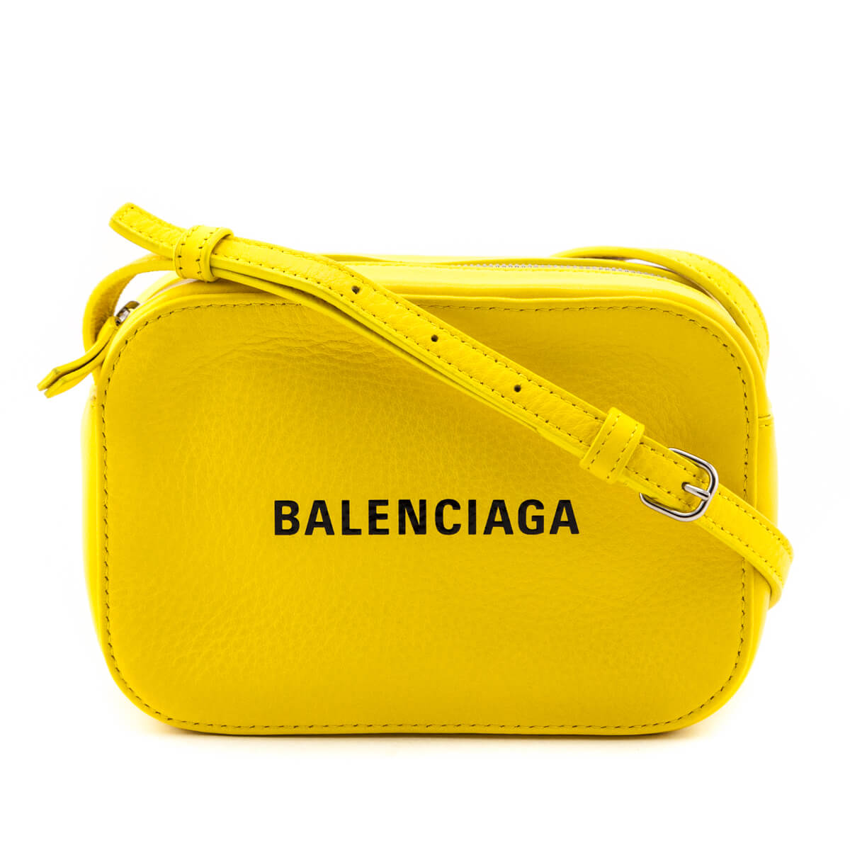 Luxury Balenciaga Trending 2025 Yellow Calfskin Logo XS Everyday Camera Bag