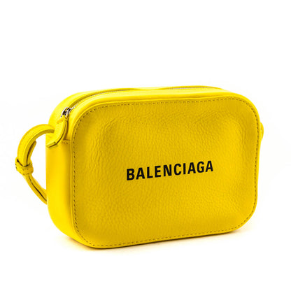 Luxury Balenciaga Trending 2025 Yellow Calfskin Logo XS Everyday Camera Bag
