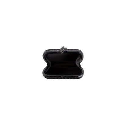 Bottega Veneta Ayers-Trimmed Satin Intrecciato Knot Clutch