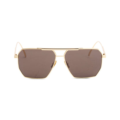 Bottega Veneta BV1012S Gold Tone Metal Aviator Sunglasses