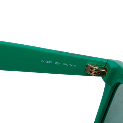 Bottega Veneta BV1060S Green Acetate Sharp Square Sunglasses