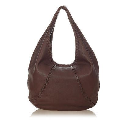 Luxury Bottega Veneta Baseball Leather Hobo Bag (SHG-22963)