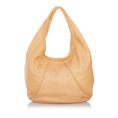 Luxury Bottega Veneta Baseball Leather Hobo Bag (SHG-27143)