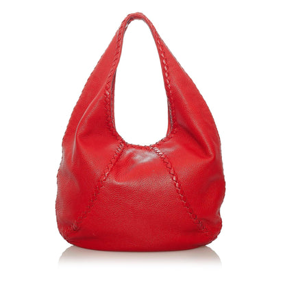 Luxury Bottega Veneta Baseball Leather Hobo Bag (SHG-29005)