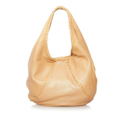 Luxury Bottega Veneta Baseball Leather Hobo Bag (SHG-31411)